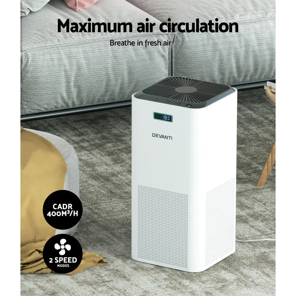 Quiet HEPA Air Purifier, 3-Layer Filter, CADR 400m³/h - Devanti