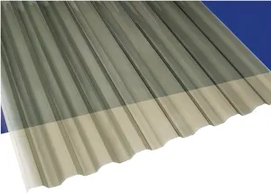 Suntuf 101929 Corrugated Panel, 8 ft L, 26 in W, Greca 76 Profile, 0.032 in Thick Material, Polycarbonate, Solar Gray :EA: QUANTITY: 10