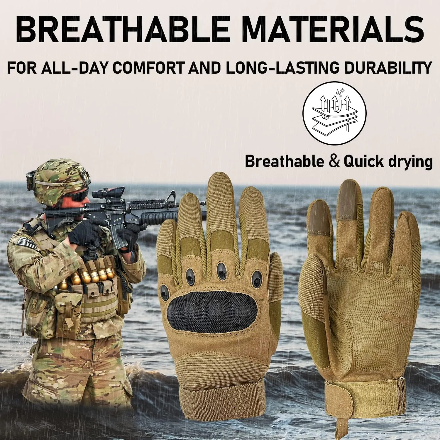 Sutekus Tactical Gloves Hard Knuckle Gloves with Touchscreen Fingers Hand Gear for Hiking, Camping, Hunting, Combat, Shooting, Cycling, Motorcycle