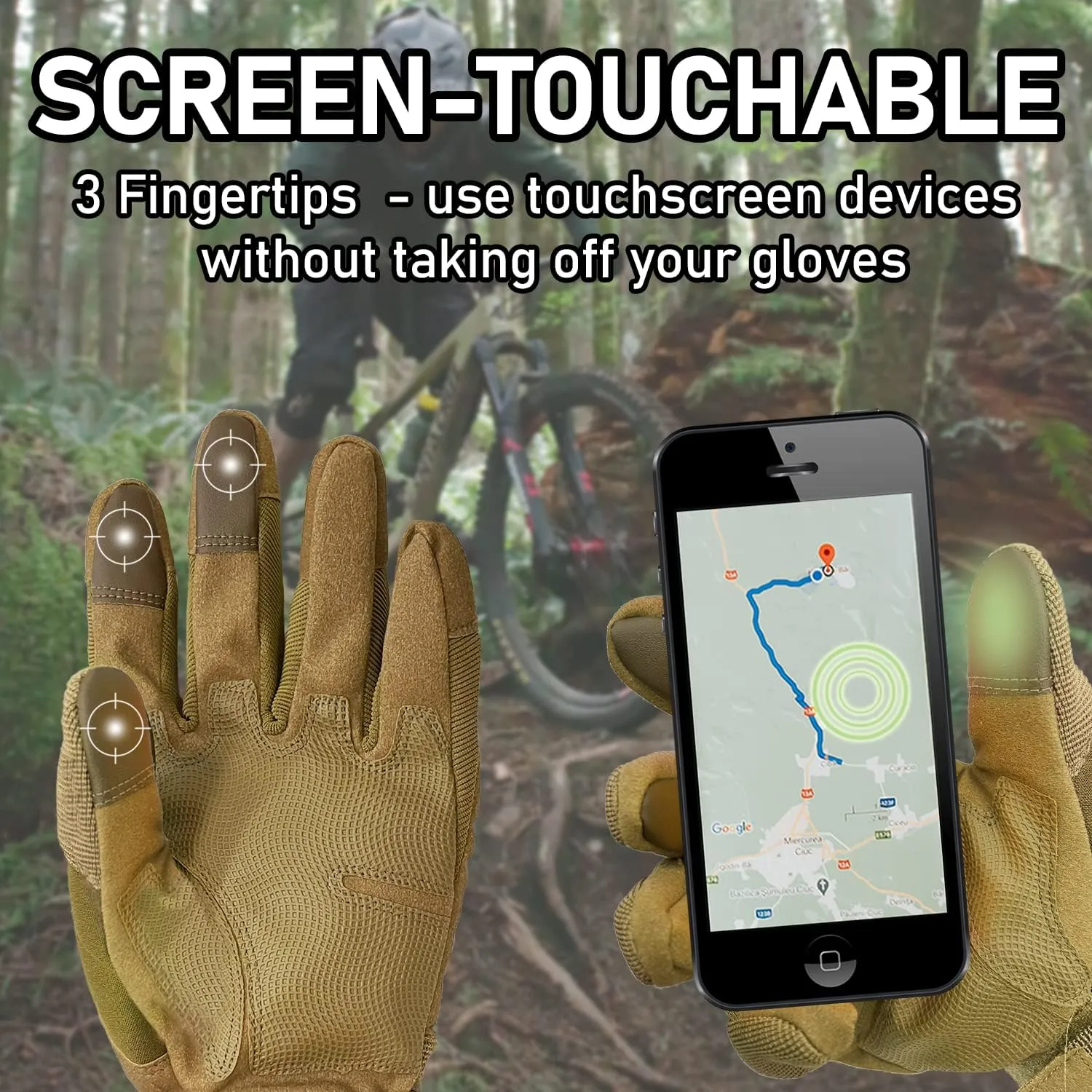 Sutekus Tactical Gloves Hard Knuckle Gloves with Touchscreen Fingers Hand Gear for Hiking, Camping, Hunting, Combat, Shooting, Cycling, Motorcycle