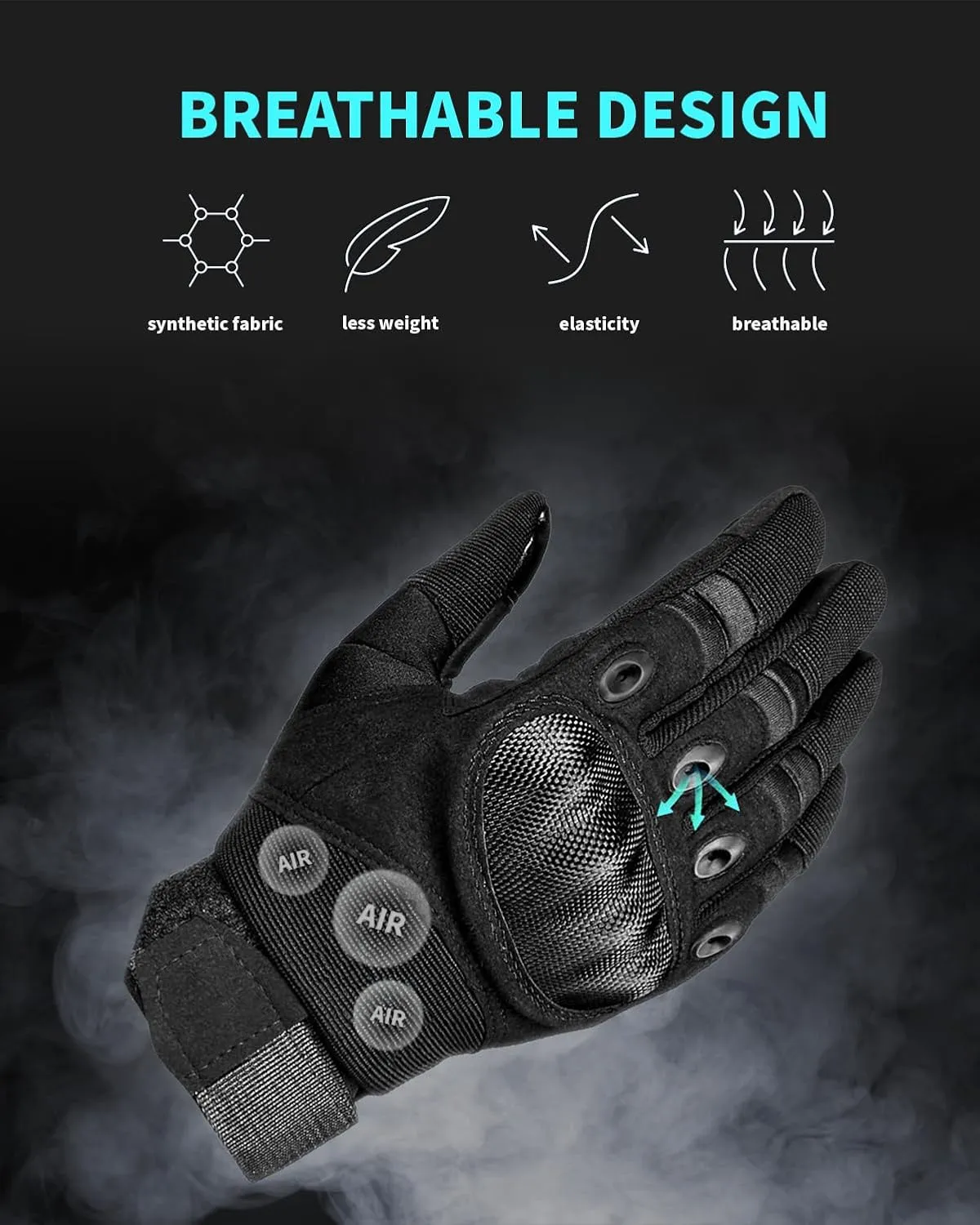 Tactical Gloves for Men, Shooting & Motorcycle Gloves with Hard Shell Knuckle Protection & Leather Palm for Airsoft Motorcycle Cycling Paintball Sports Climbing Training Hunting