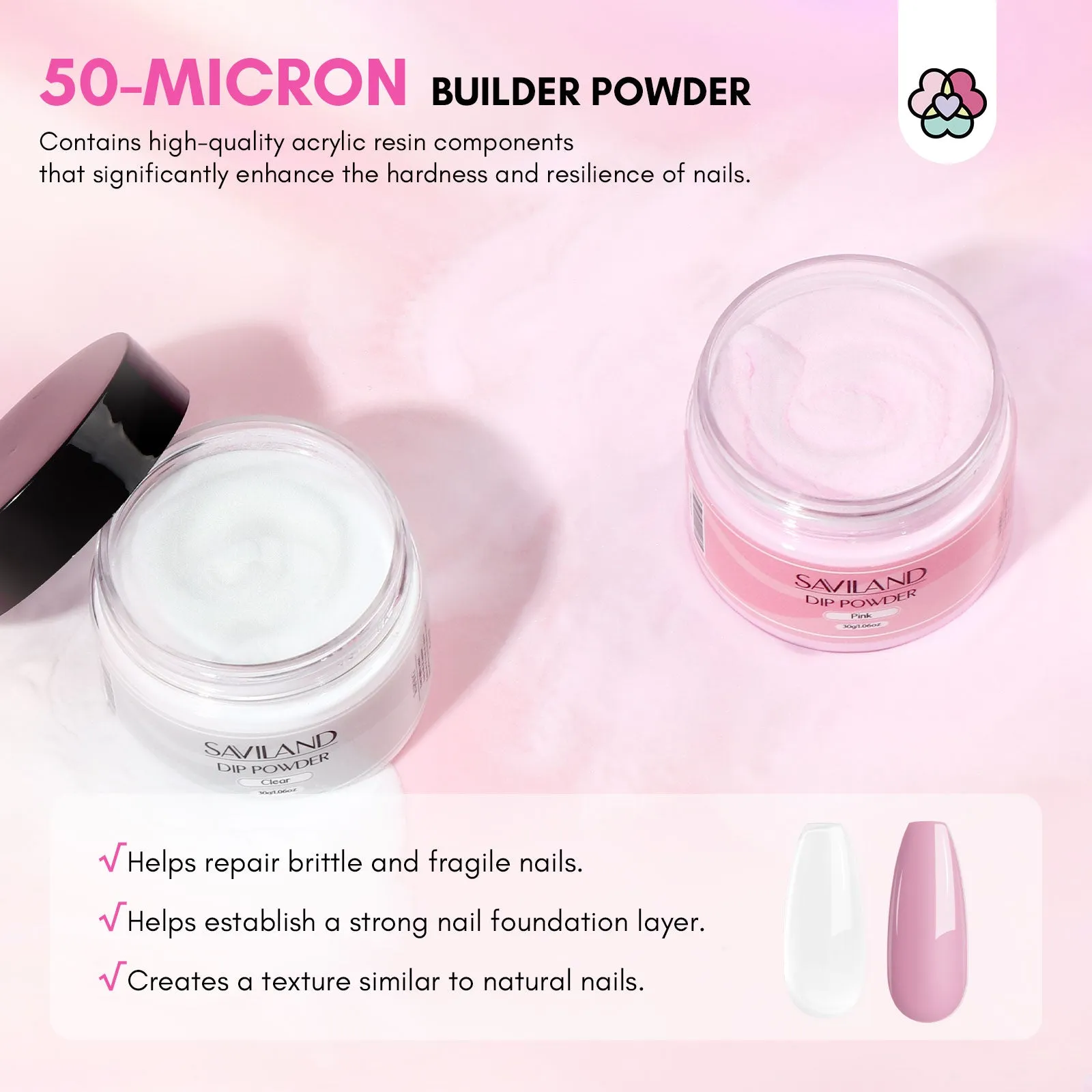 [US ONLY]Cracked Nail Repair Kit - Clear & White Dip Powder with Nail Glue