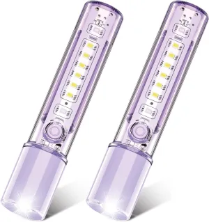 VAVOFO Purple LED EDC Flashlight - USB-C Rechargeable, Waterproof, Zoom Focus, 3 Modes, Red & Blue Emergency Strobe - Best for Outdoor, Tactical, and Survival Use