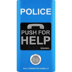 Viking E-1600-BLPA ADA Compliant Blue Police Phone with Built-In Dialer and Voice Announcer