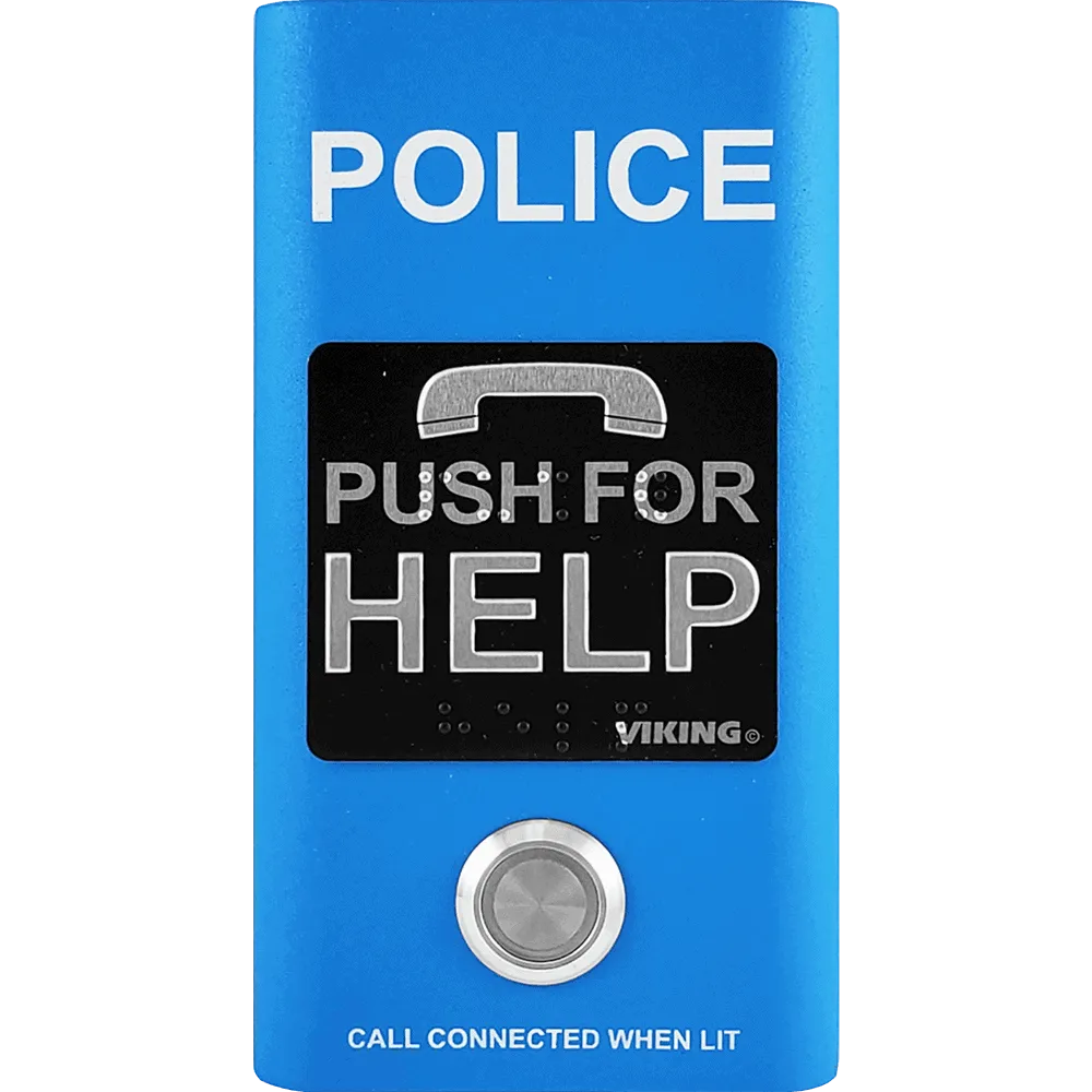 Viking E-1600-BLPA ADA Compliant Blue Police Phone with Built-In Dialer and Voice Announcer