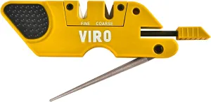 VIRO 6-in-1 Pocket Knife Sharpener& Survival Tool Outdoor Hunting Knife & Hook Sharpener, Handheld, Compact, Lightweight, Multi Use (Yellow)