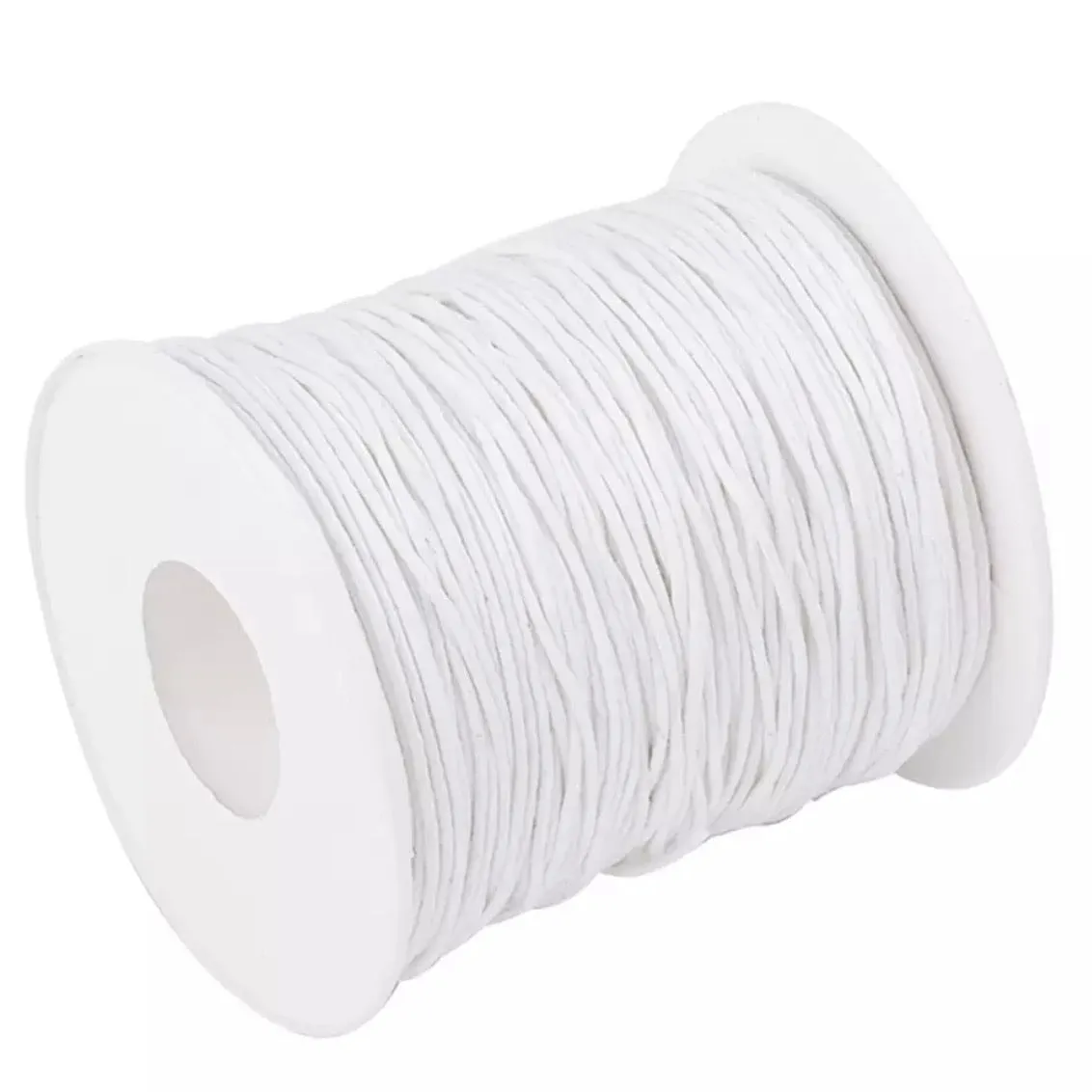 WAXED Cotton Cord 1mm 100 yard Roll - White