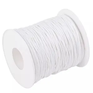 WAXED Cotton Cord 1mm 100 yard Roll - White