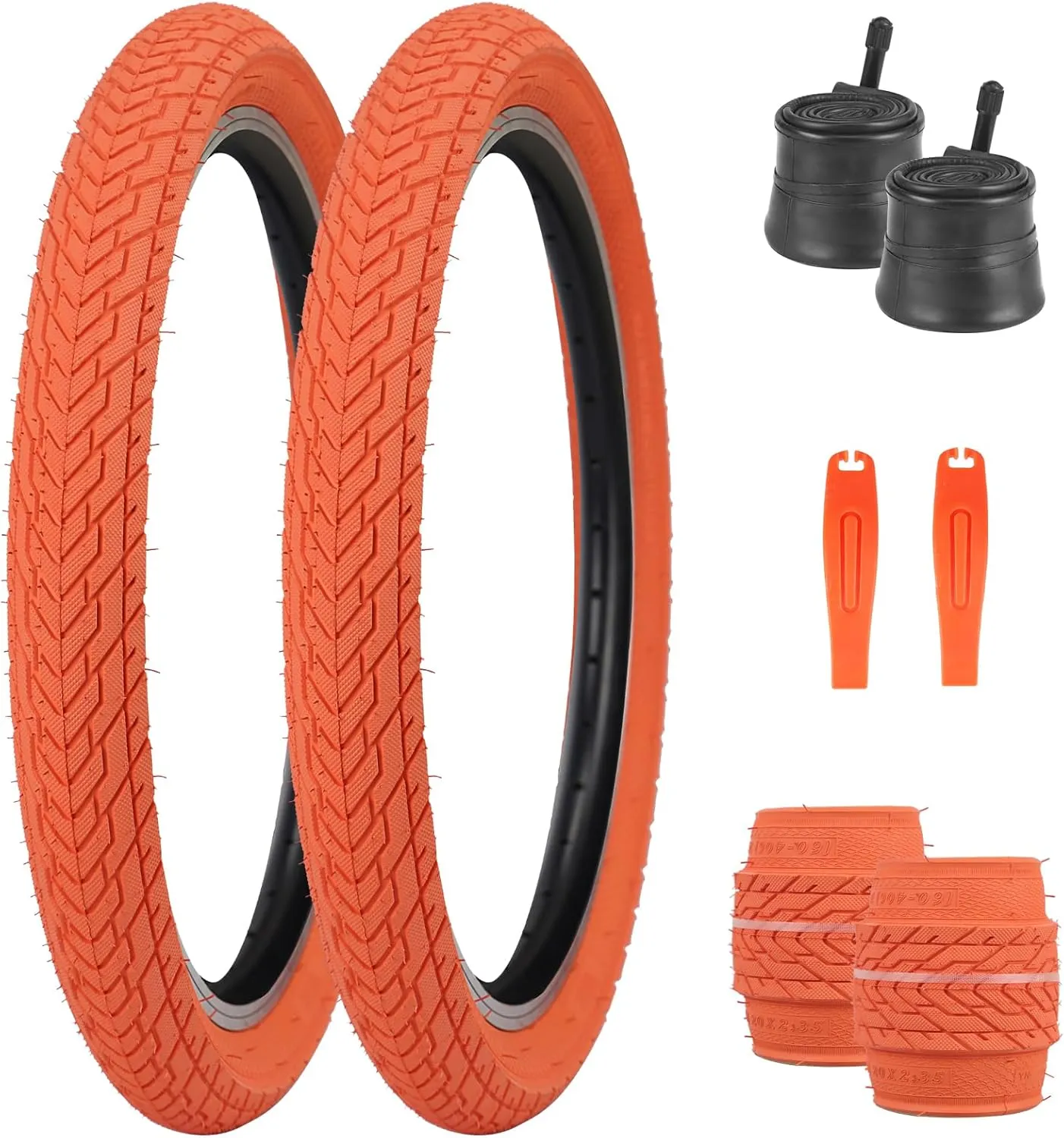 ZUKKA 20 x 2.35 Bike Tire 1/2 Pack 20 inch x 2.35 BMX Bike Tire Folding Replacement Tire for MTB Mountain Bike, BMX Bicycle Commuter Bike