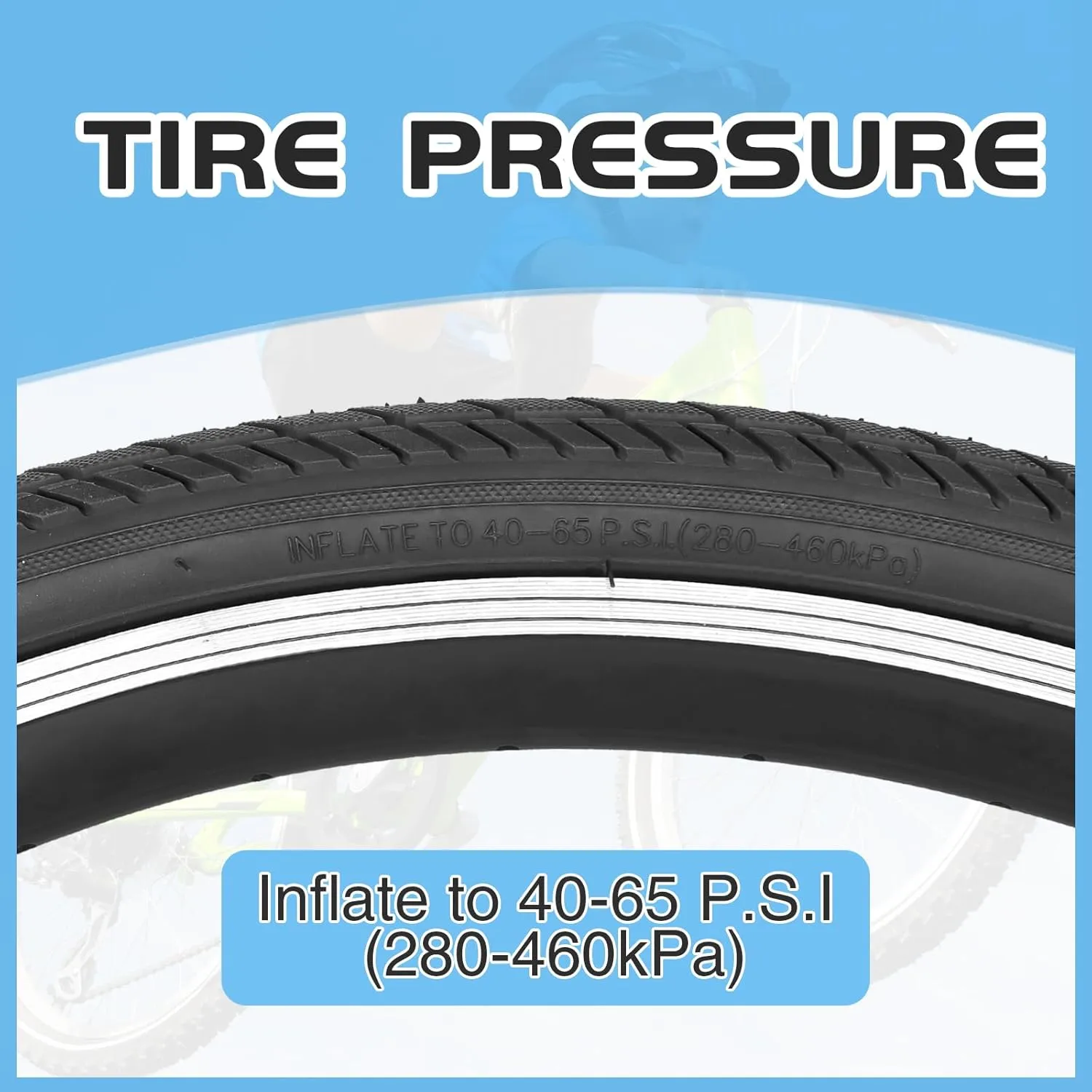 ZUKKA Bike Tire 26X1.75 Mountain Bike Tire with 2 Tire Levers Folding Replacement Tire MTB Mountain Bike, BMX Bicycle Commuter Bike